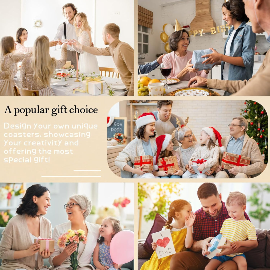 36 Pieces Unfinished Wood Coasters, GOH DODD 4 Inch Wooden Blanks Bulk Set with Foot Pads for Crafts Laser Engraving Wood Burning Staining Painting Wedding, Round - Just Closeouts Canada Inc.