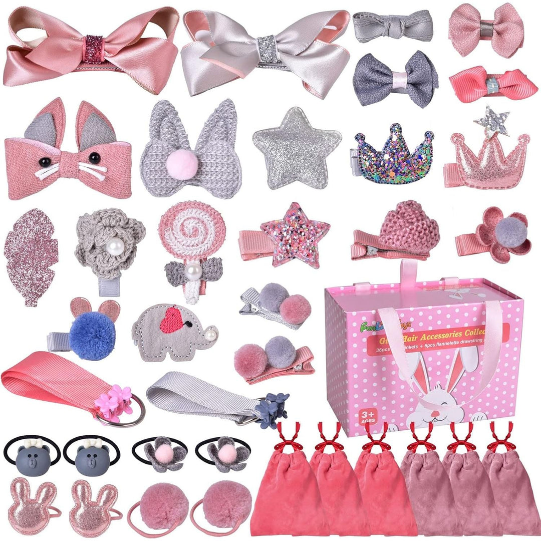 37 PCs Baby Girl's Hair Clips Accessories, Easter Gifts for Girls with 6 Gift Bags, Easter Eggs Stuffers - Just Closeouts Canada Inc.810046821312