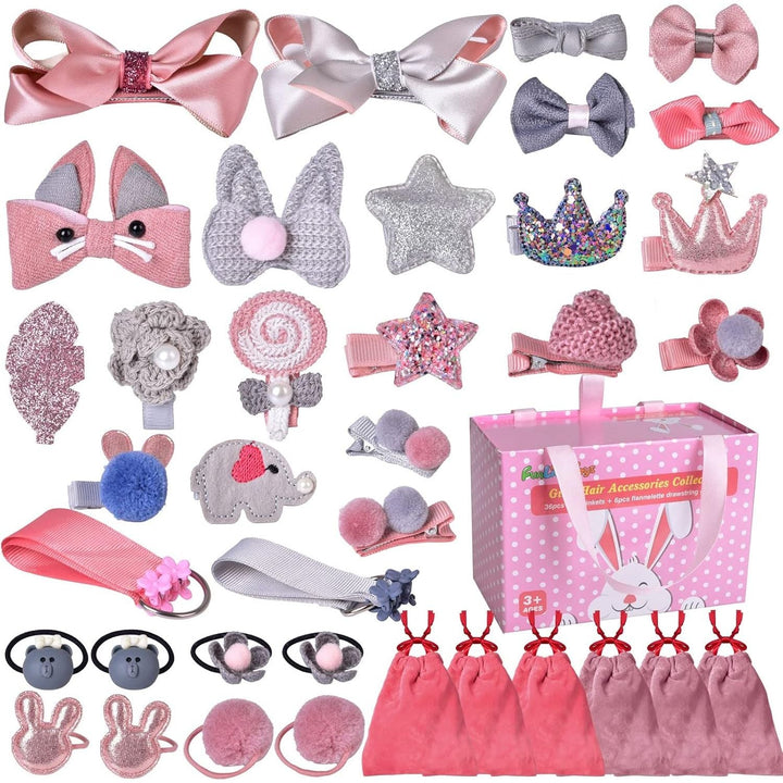 37 PCs Baby Girl's Hair Clips Accessories, Easter Gifts for Girls with 6 Gift Bags, Easter Eggs Stuffers - Just Closeouts Canada Inc.810046821312
