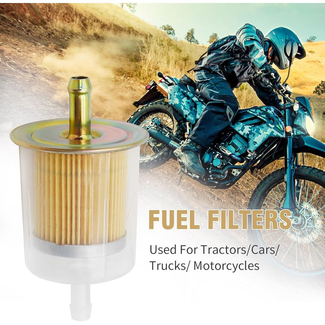 3/8" Universal Fuel Filters Industrial Tractors Cars Trucks Motorcycles Gas Powered Engine Inline Gas Fuel Line 10 Pack - Just Closeouts Canada Inc.