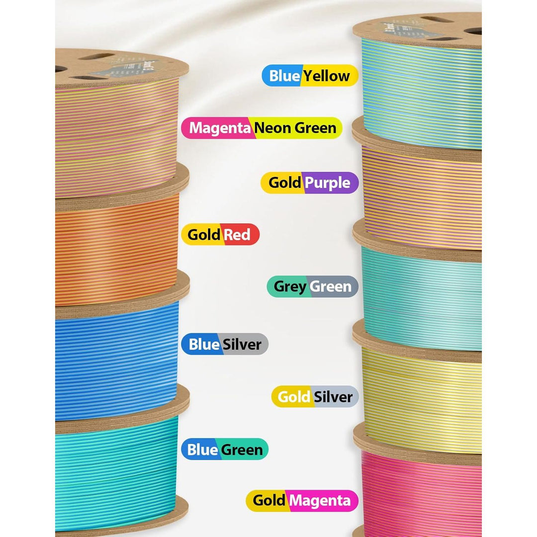 3D PLA Filament 1.75mm 1kg Spool, Jam - Free High Stifness 3D Printing Filament with Cardboard Spool, No - Tangling No - Clogging Dimensional Accuracy 99% +/ - 0.03 mm Silk Blue Green - Just Closeouts Canada Inc.