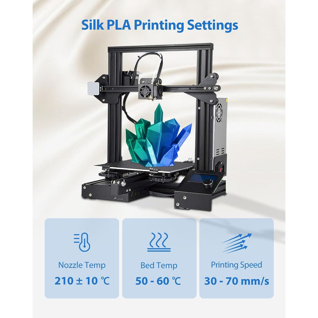 3D PLA Filament 1.75mm 1kg Spool, Jam - Free High Stifness 3D Printing Filament with Cardboard Spool, No - Tangling No - Clogging Dimensional Accuracy 99% +/ - 0.03 mm Silk Blue Green - Just Closeouts Canada Inc.