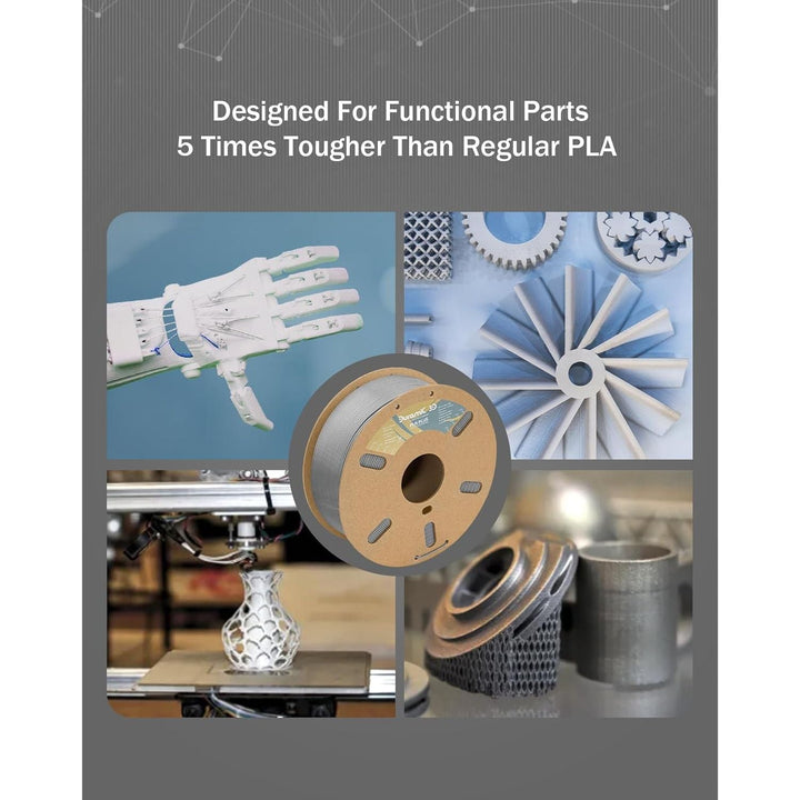 3D PLA Plus (PLA+) Filament 1.75mm Grey 2 Pack, 1kg Per Spool, 3D Printer Filament Tough PLA Pro Cardboard Spool 3D Printing Filament PLA + Dimensional Accuracy 99% +/ - 0.03 mm - Just Closeouts Canada Inc.