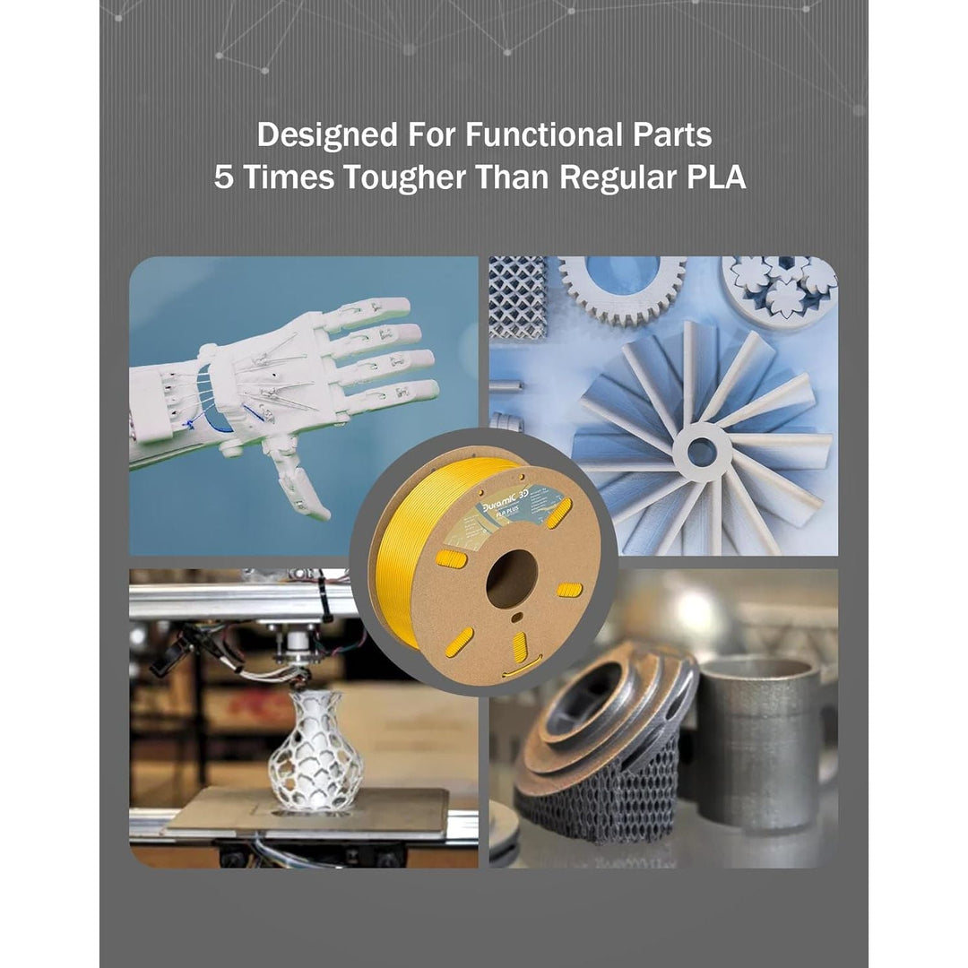 3D PLA Plus (PLA+) Filament 1.75mm Yellow 1kg, 3D Printer Filament Tough PLA Pro 8 Times Strength, Cardboard Spool 3D Printing Filament PLA + Dimensional Accuracy 99% +/ - 0.03 mm - Just Closeouts Canada Inc.