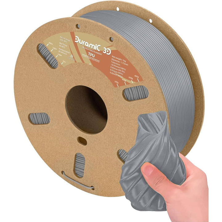 3D TPU Filament 1.75mm Gray, TPU Flexible Filament 95A, Soft TPU 3D Printing Filament, 1kg Spool, Dimensional Accuracy +/ - 0.05mm, Gray 1 Pack - Just Closeouts Canada Inc.