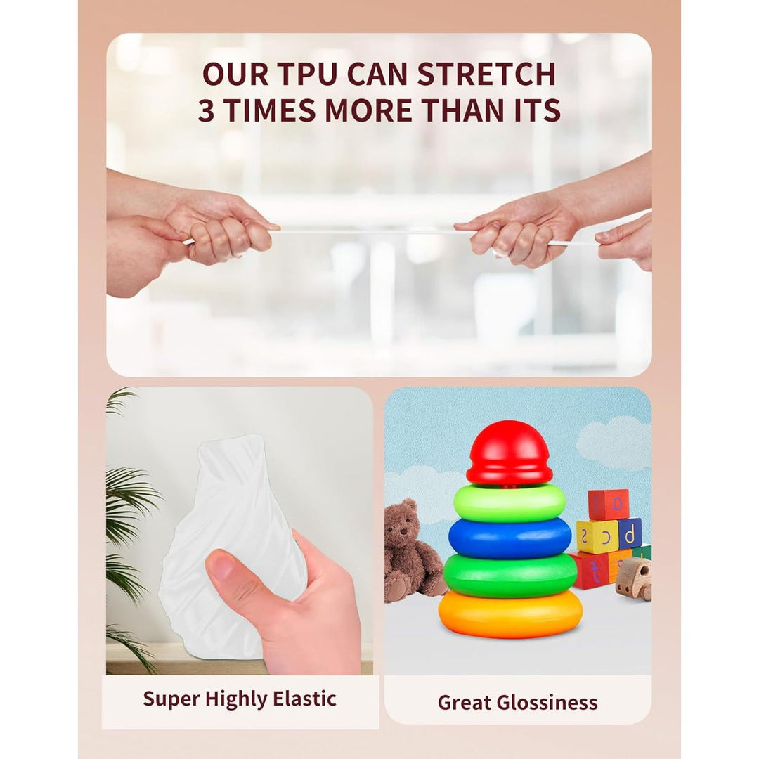 3D TPU Filament 1.75mm White, TPU Flexible Filament 95A, Soft TPU 3D Printing Filament, 1kg Spool, Dimensional Accuracy +/ - 0.05mm, White 1 Pack - Just Closeouts Canada Inc.