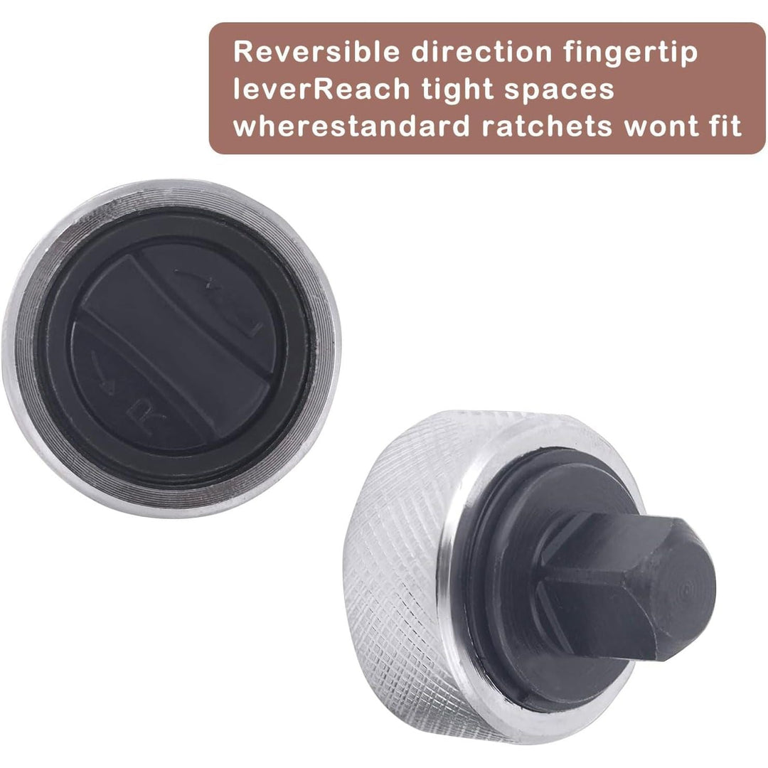 3pcs Mini Ratchet Wrench Set 1/4'' 3/8'' 1/2'' Drive, Palm & Finger Reversible Thumbwheel Ratchet Wrench Set with Iron Case - Just Closeouts Canada Inc.X00443RK7L