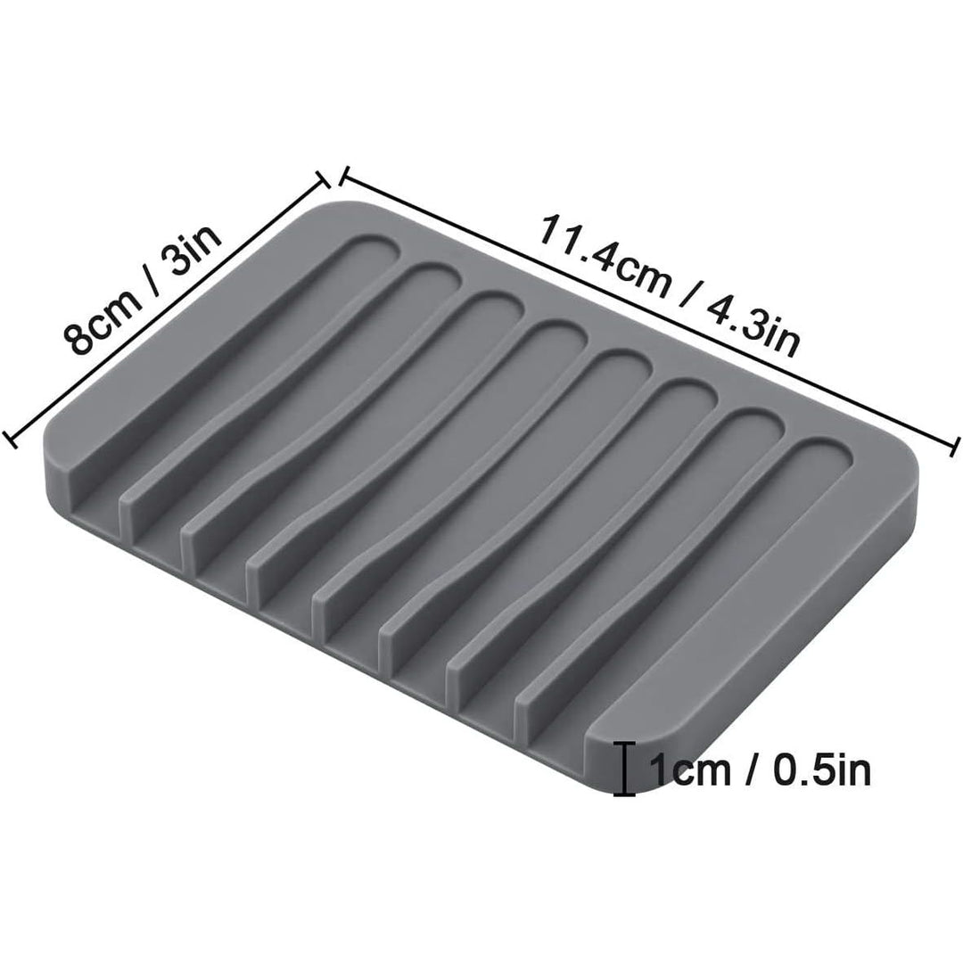 3PCS Self Draining Soap Holder, Premium Silicone Soap Dish, Soap Saver for Shower, Bathroom, Kitchen, Bath Tub, Sponges,Keep Soap Bars Dry Clean,Easy Clean,Extend Soap Life - Just Closeouts Canada Inc.