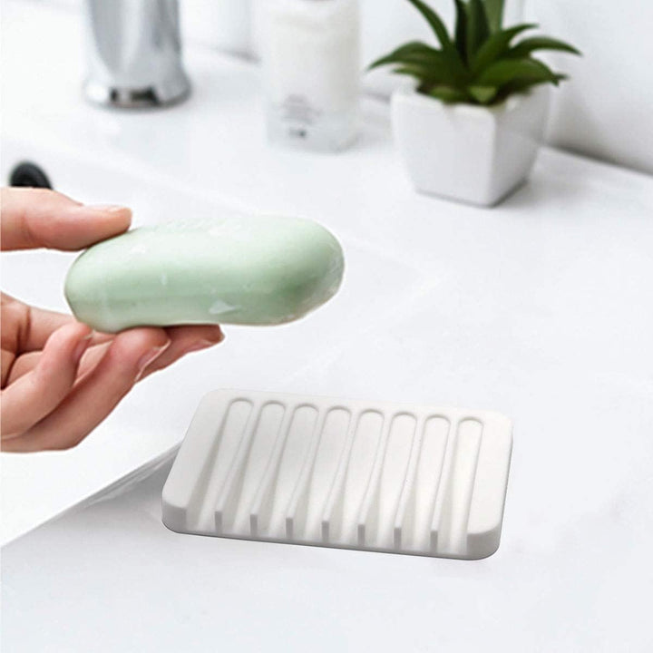 3PCS Self Draining Soap Holder, Premium Silicone Soap Dish, Soap Saver for Shower, Bathroom, Kitchen, Bath Tub, Sponges,Keep Soap Bars Dry Clean,Easy Clean,Extend Soap Life - Just Closeouts Canada Inc.