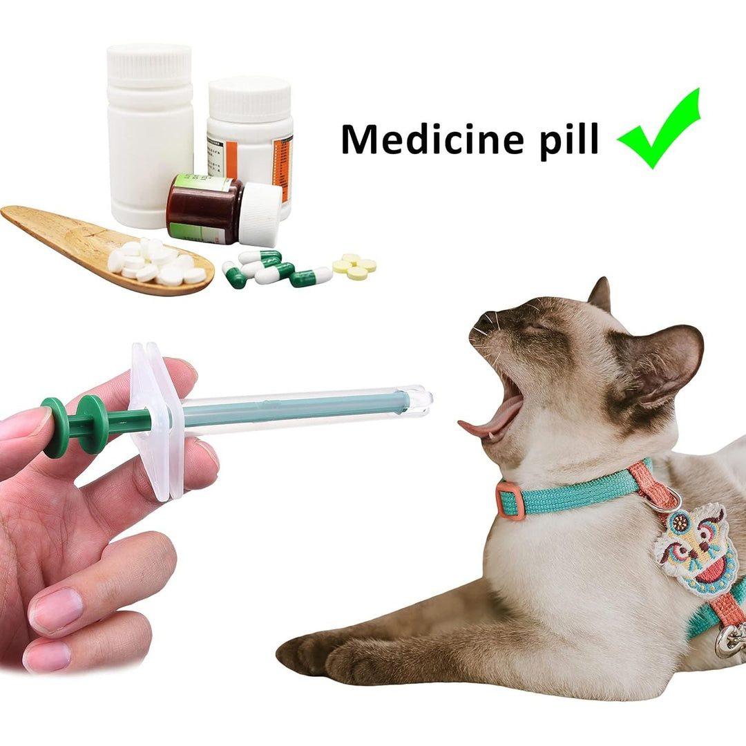 3X Pet Pill Feeder - Medicine Dispenser Tool - Syringe Popper for Tablet, Pill, Capsules - Use for Water, Milk Formula, Powder - Ideal for Kittens, Puppies, Dogs, Cats, Newborn Animals - Just Closeouts Canada Inc.