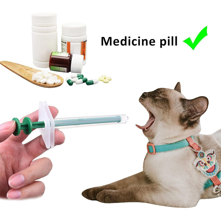 3X Pet Pill Feeder - Medicine Dispenser Tool - Syringe Popper for Tablet, Pill, Capsules - Use for Water, Milk Formula, Powder - Ideal for Kittens, Puppies, Dogs, Cats, Newborn Animals - Just Closeouts Canada Inc.