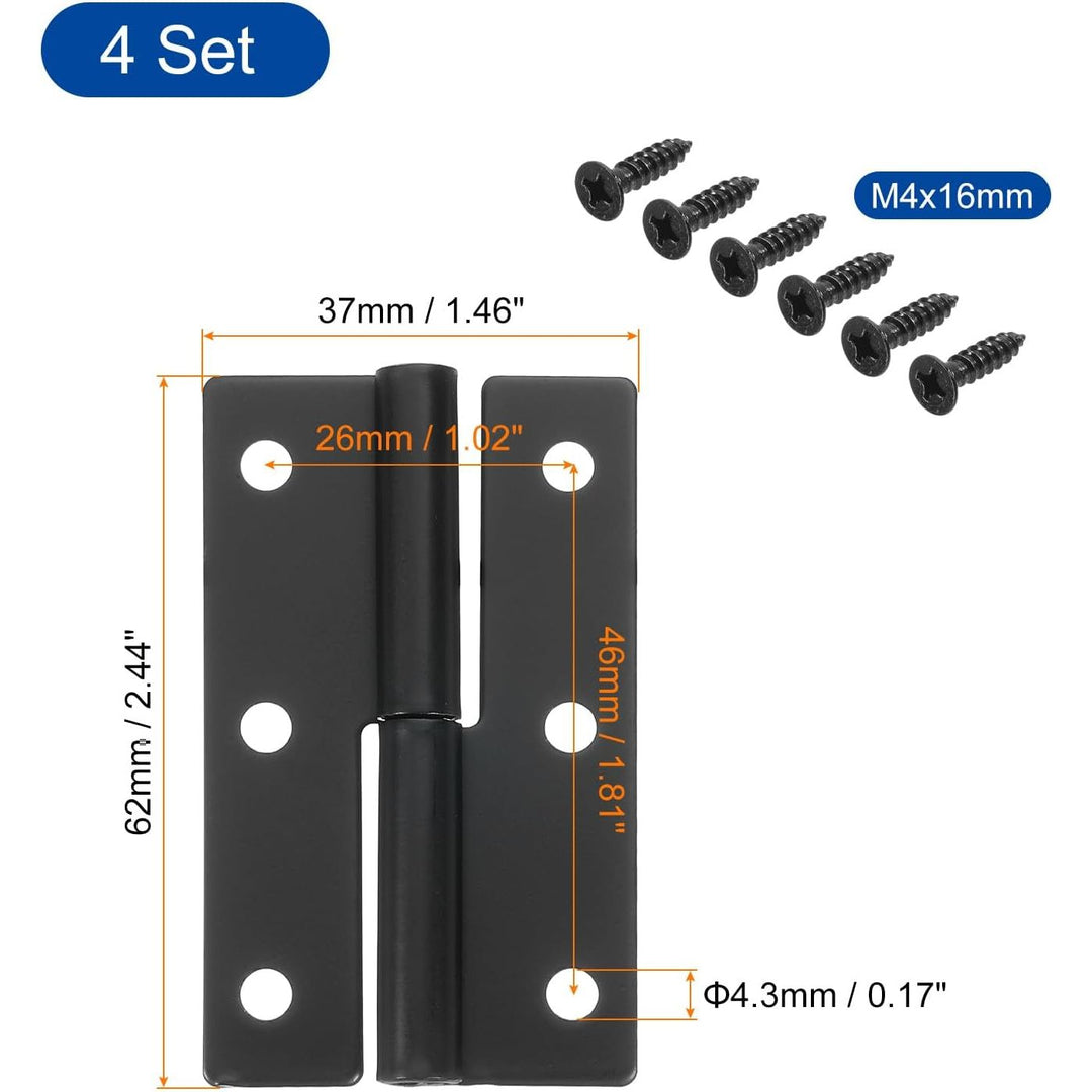 4 Black 2.5-Inch Left-Hand Lift-Off Door Hinges - Just Closeouts Canada Inc.