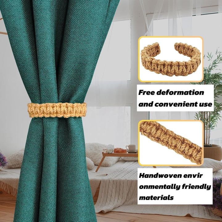 4 Coffee Braided Curtain Tiebacks with Flexible Wire Core - Just Closeouts Canada Inc.