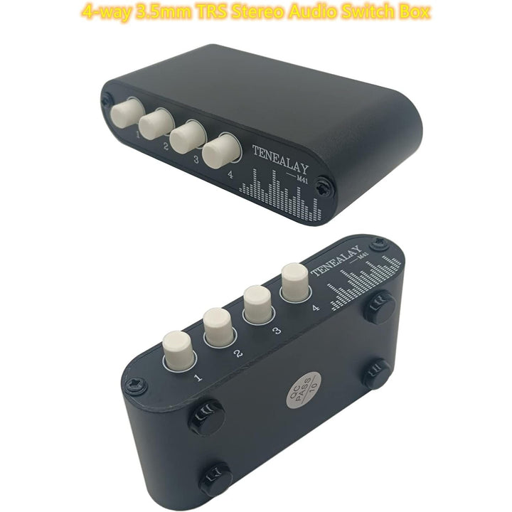 4 in 1 Out / 1 in 4 Out AUX 3.5mm Stereo Audio Input Signal Source Switcher, 4 - Way Switch Selector Splitter Box M41 - Just Closeouts Canada Inc.