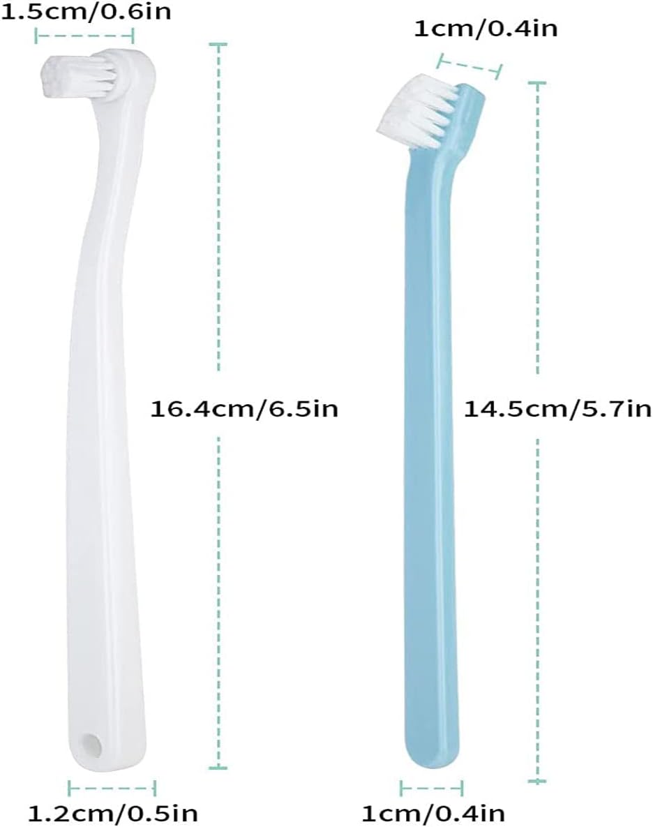 4 Mini Soft-Bristle Pet Toothbrushes, White and Blue - Just Closeouts Canada Inc.