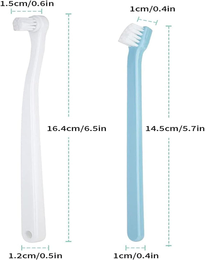 4 Mini Soft-Bristle Pet Toothbrushes, White and Blue - Just Closeouts Canada Inc.