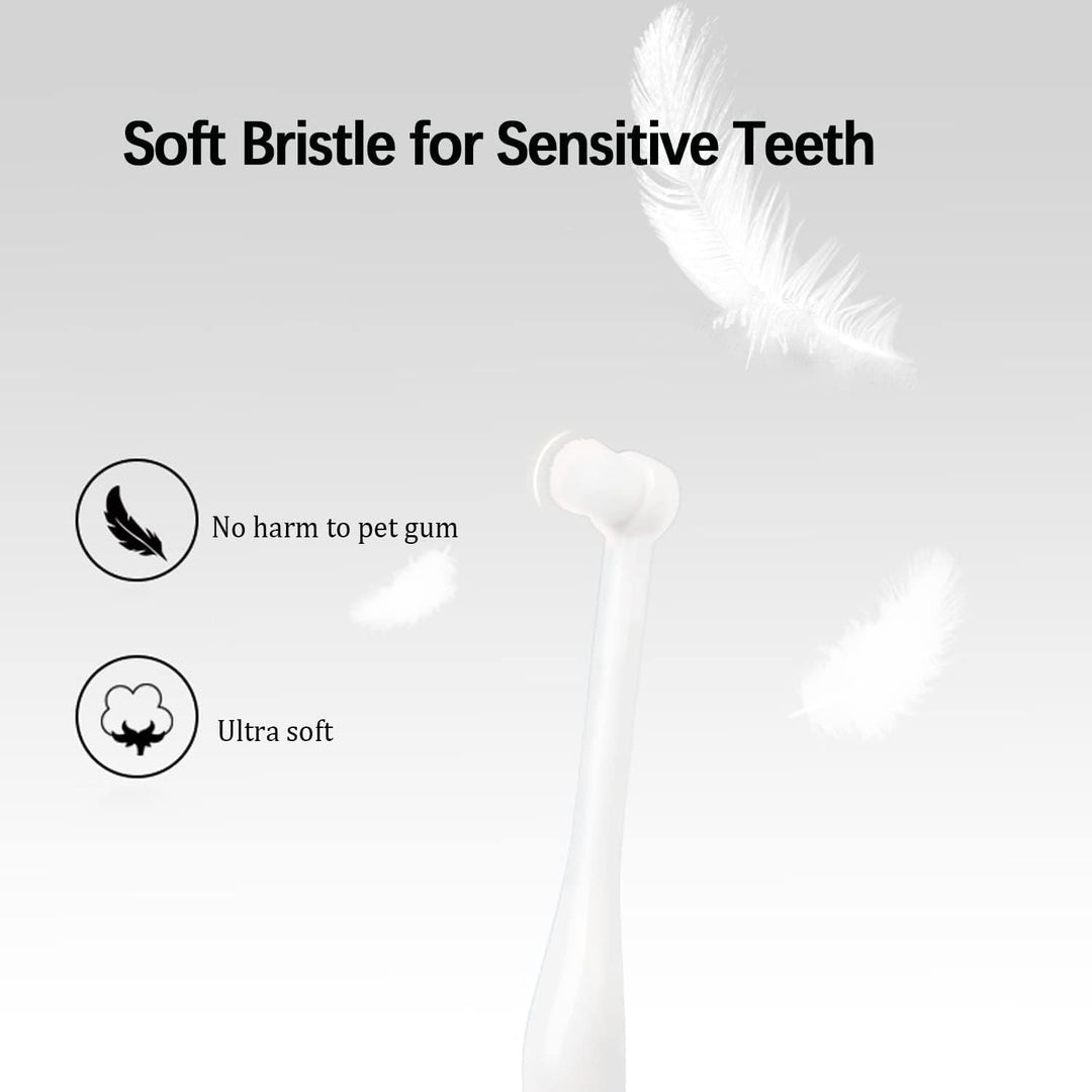 4 Mini Soft-Bristle Pet Toothbrushes, White and Blue - Just Closeouts Canada Inc.