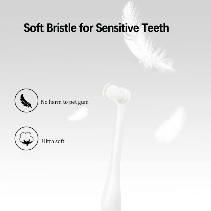 4 Mini Soft-Bristle Pet Toothbrushes, White and Blue - Just Closeouts Canada Inc.