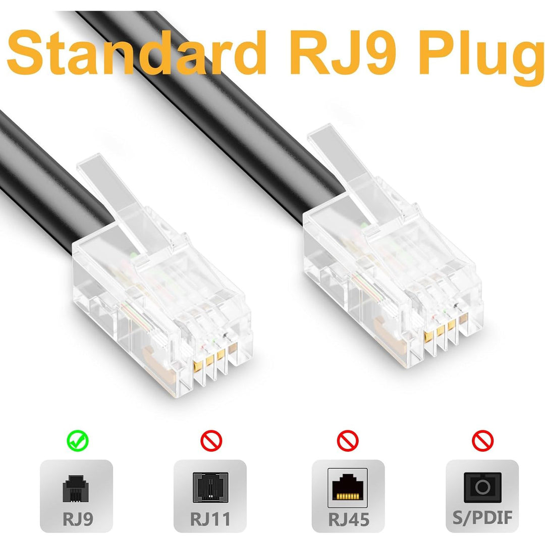 4-Pack Black 4 ft Coiled RJ9 Telephone Handset Cords - Just Closeouts Canada Inc.