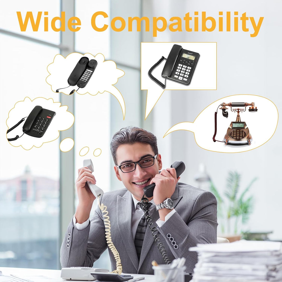 4-Pack Black 4 ft Coiled RJ9 Telephone Handset Cords - Just Closeouts Canada Inc.
