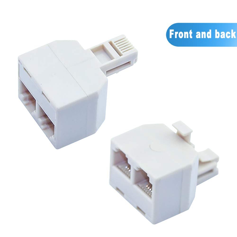 4-Pack White RJ11 6P4C 1-to-2 Telephone Splitters - Just Closeouts Canada Inc.