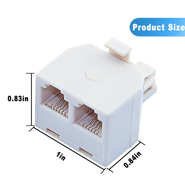 4-Pack White RJ11 6P4C 1-to-2 Telephone Splitters - Just Closeouts Canada Inc.