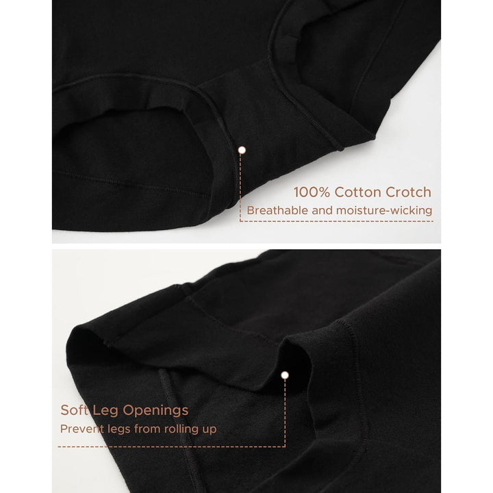 4-Pack Women's High-Waist Cotton Boyshort Underwear - Black, Large - Just Closeouts Canada Inc.X004L7WUBL