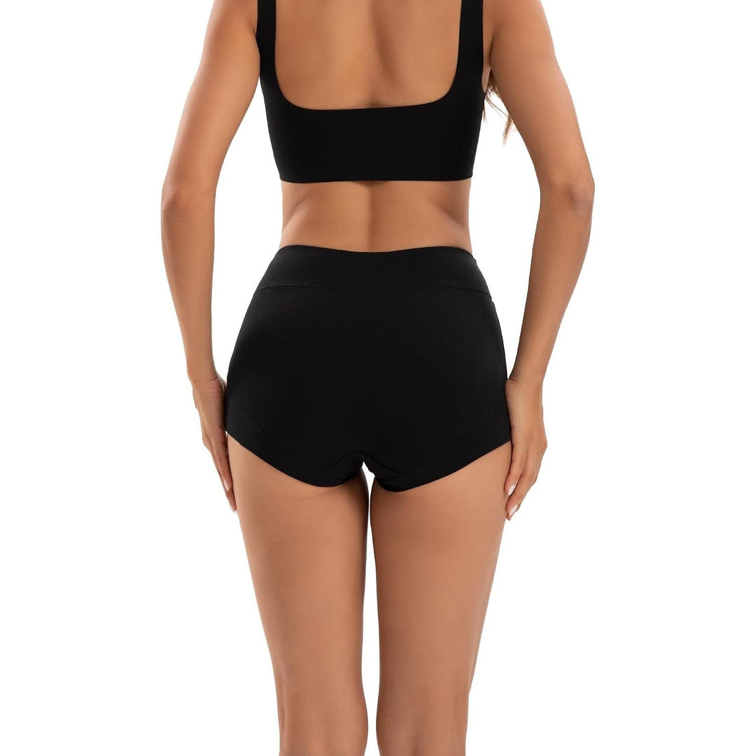 4-Pack Women's High-Waist Cotton Boyshort Underwear - Black, Large - Just Closeouts Canada Inc.X004L7WUBL