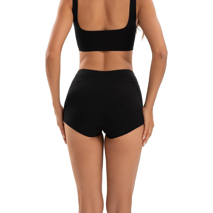 4-Pack Women's High-Waist Cotton Boyshort Underwear - Black, Large - Just Closeouts Canada Inc.X004L7WUBL