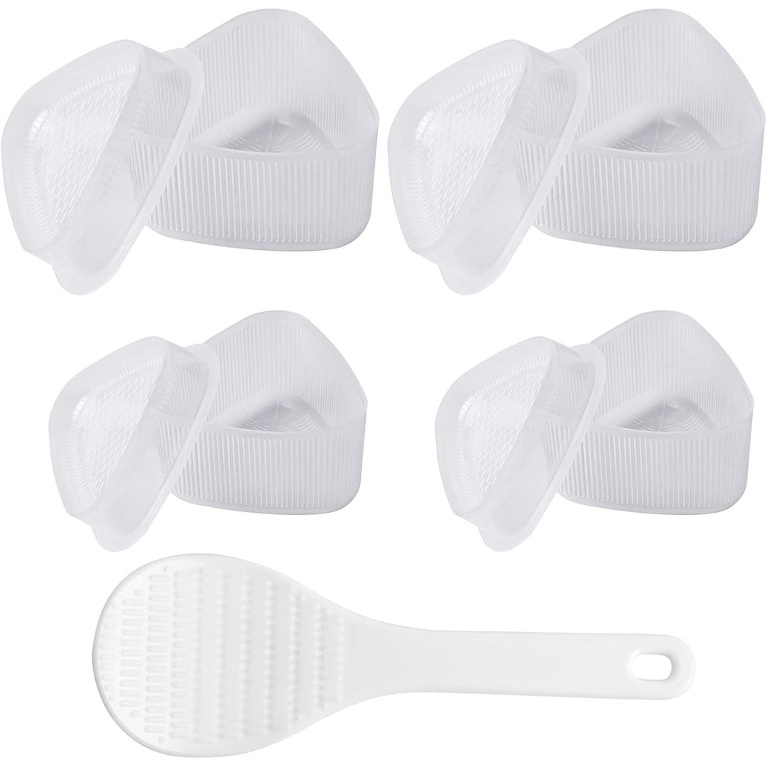 4 Pcs Triangle Onigiri Mold with Metre Paddle, 2 Sizes Sushi Moulds Food Grade Rice Ball Maker Mold Nigiri Mould for Kitchen DIY Cooking Lunch Bento Picnic Restaurant - Just Closeouts Canada Inc.