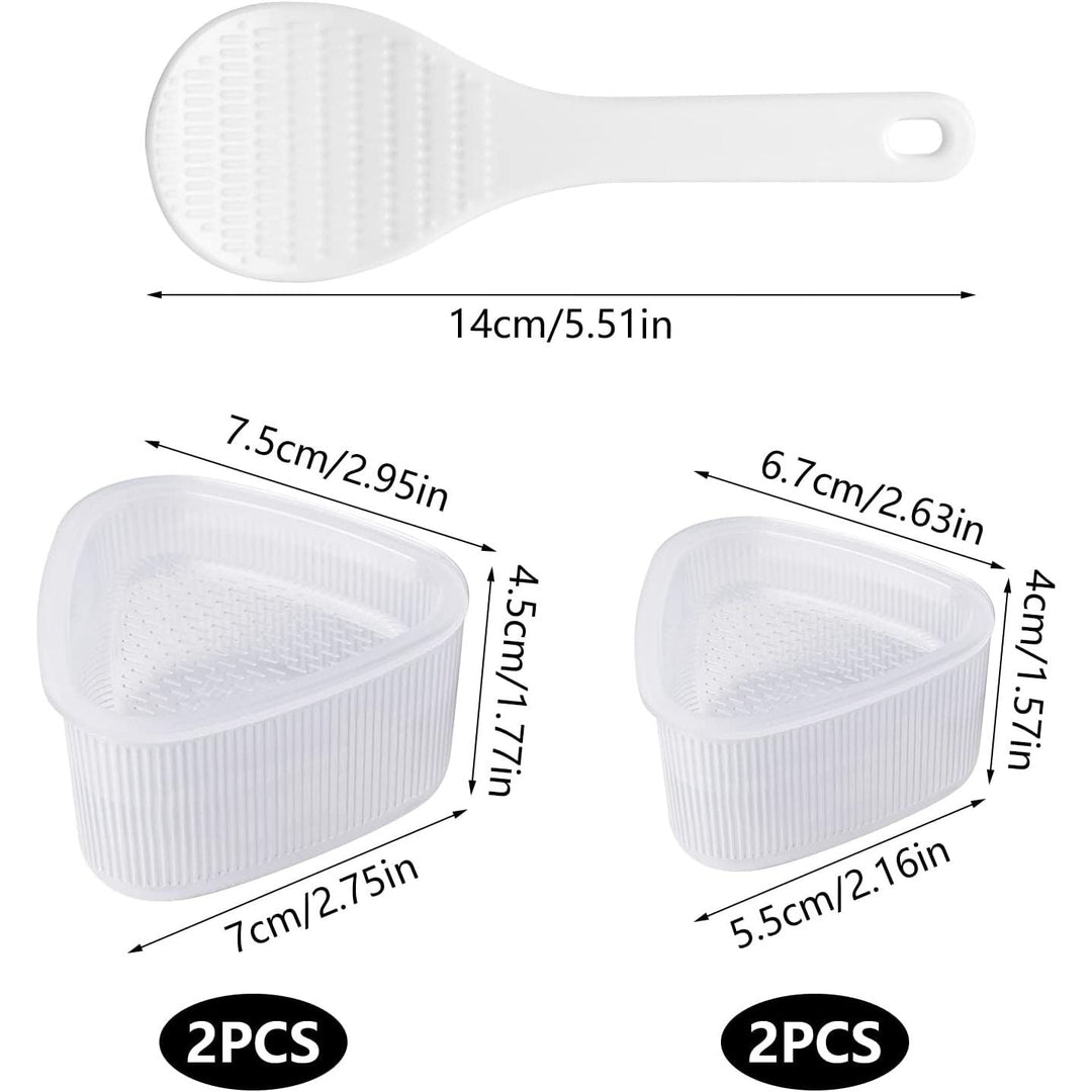 4 Pcs Triangle Onigiri Mold with Metre Paddle, 2 Sizes Sushi Moulds Food Grade Rice Ball Maker Mold Nigiri Mould for Kitchen DIY Cooking Lunch Bento Picnic Restaurant - Just Closeouts Canada Inc.
