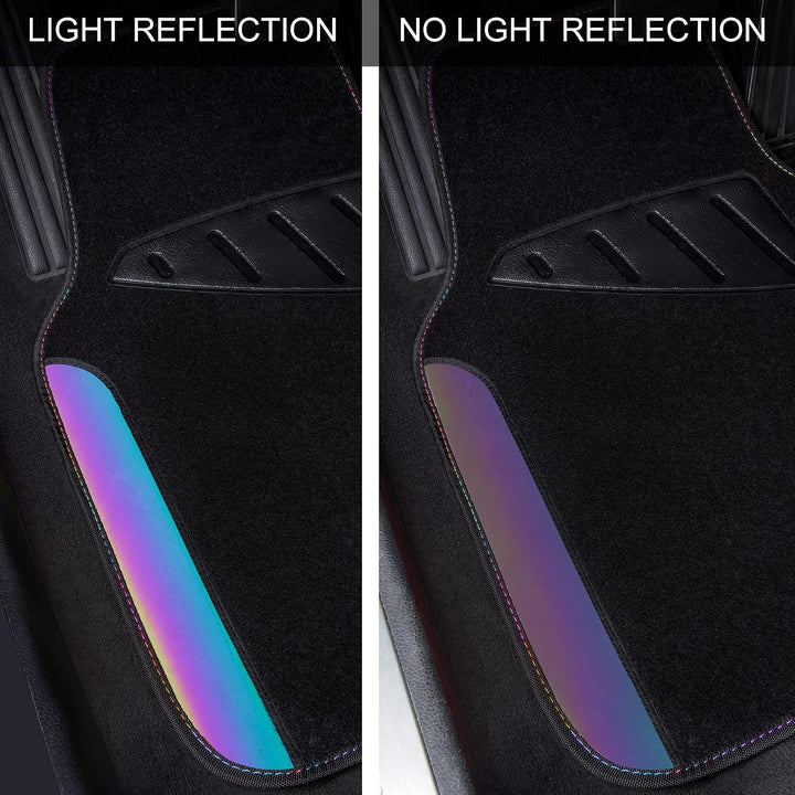 4-Piece Black Iridescent Reflective Car Floor Mat Set - Just Closeouts Canada Inc.