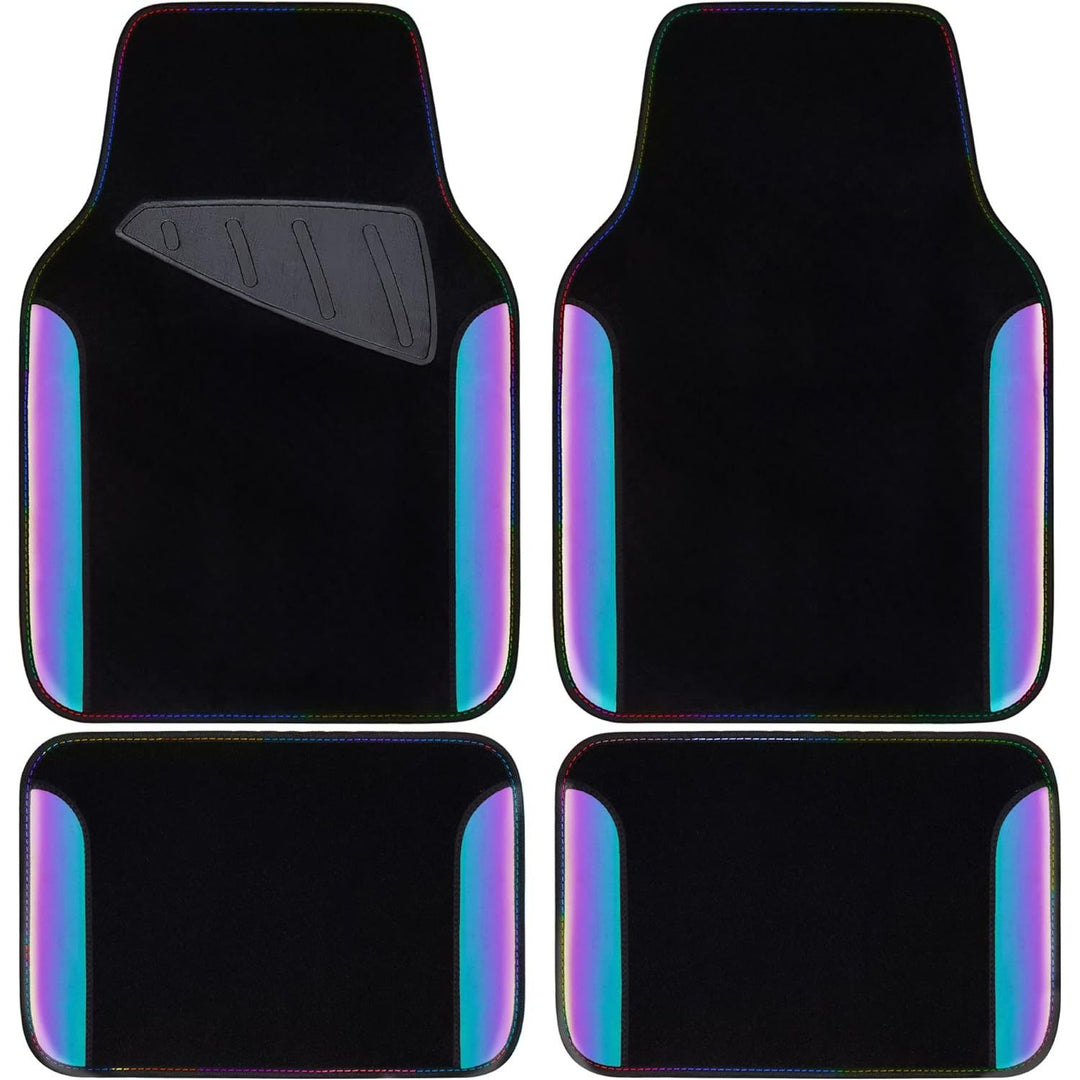 4-Piece Black Iridescent Reflective Car Floor Mat Set - Just Closeouts Canada Inc.
