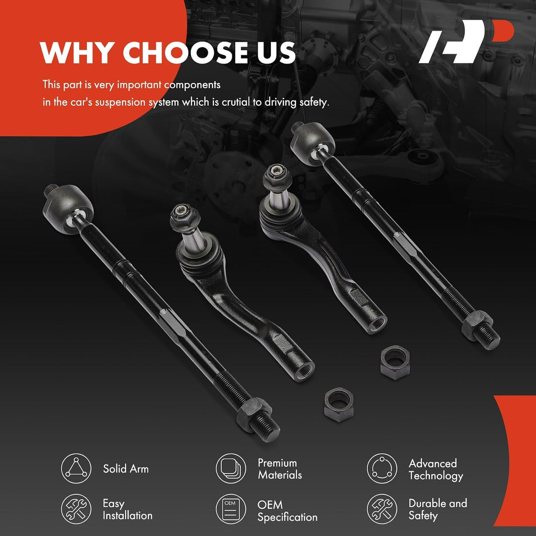 4-Piece Front Inner & Outer Tie Rod End Kit for Sprinter - Just Closeouts Canada Inc.