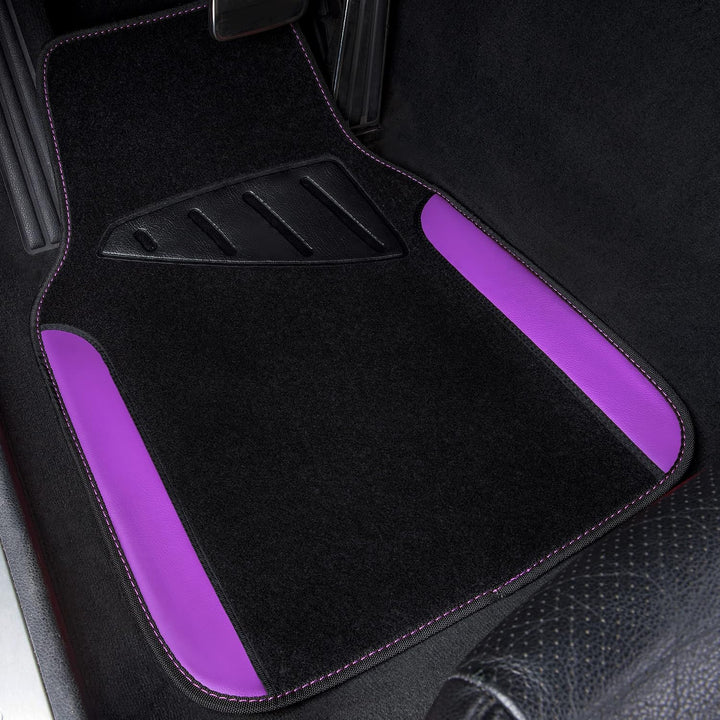 4-Piece Purple and Black Waterproof Car Floor Mat Set - Just Closeouts Canada Inc.
