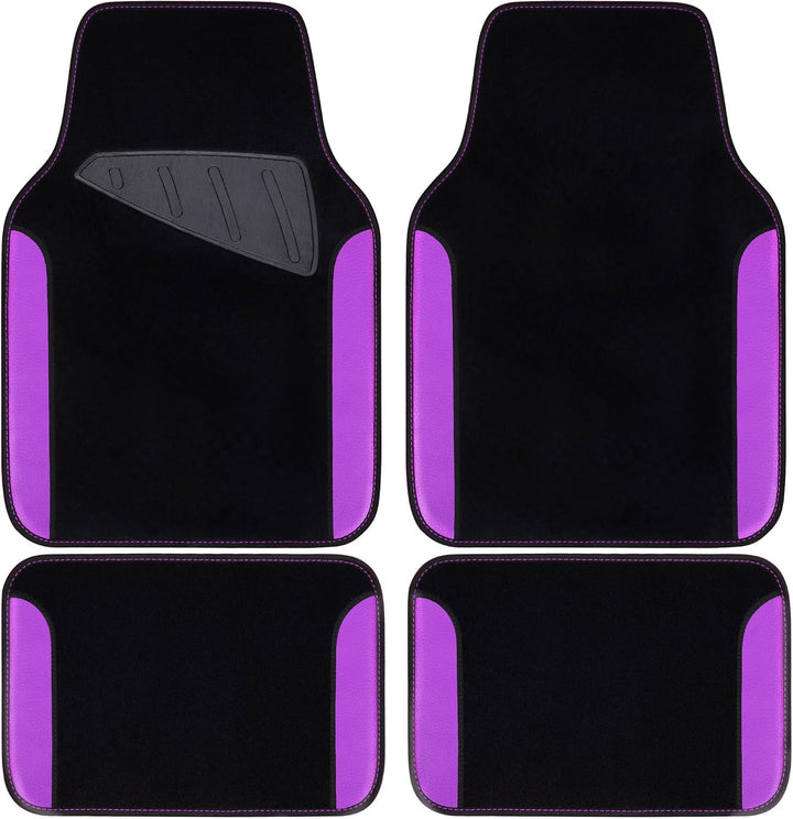 4-Piece Purple and Black Waterproof Car Floor Mat Set - Just Closeouts Canada Inc.