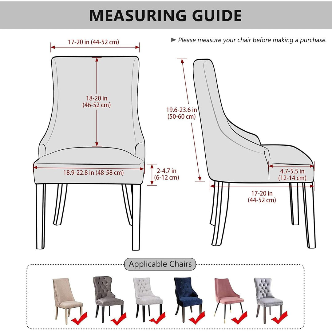 4 Pieces Stretch Wingback Side Chair Covers, Spandex Jacquard Dining Chair Covers with Arms Washable Dining Room Chair Slipcovers with Arms Funiture Protector Home Decor (4, Black) - Just Closeouts Canada Inc.