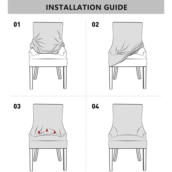 4 Pieces Stretch Wingback Side Chair Covers, Spandex Jacquard Dining Chair Covers with Arms Washable Dining Room Chair Slipcovers with Arms Funiture Protector Home Decor (4, Black) - Just Closeouts Canada Inc.