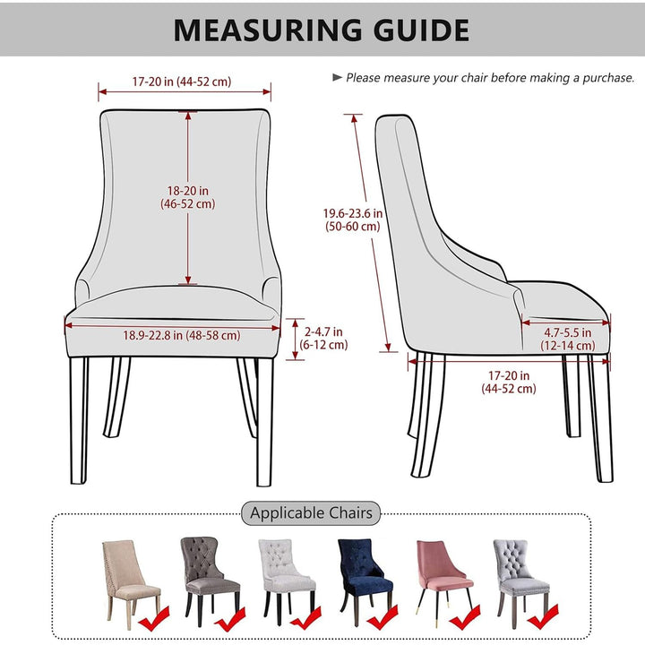 4 Pieces Stretch Wingback Side Chair Covers, Spandex Jacquard Dining Chair Covers with Arms Washable Dining Room Chair Slipcovers with Arms Funiture Protector Home Decor (Dark Grey, 4) - Just Closeouts Canada Inc.
