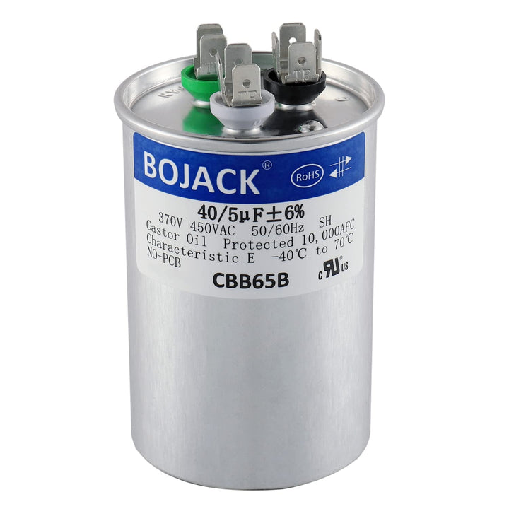 40+5 uF 40/5 MFD ±6% 370V/440 VAC CBB65 Dual Run Circular Start Capacitor for AC Motor Run or Fan Start or Condenser Straight - Just Closeouts Canada Inc.
