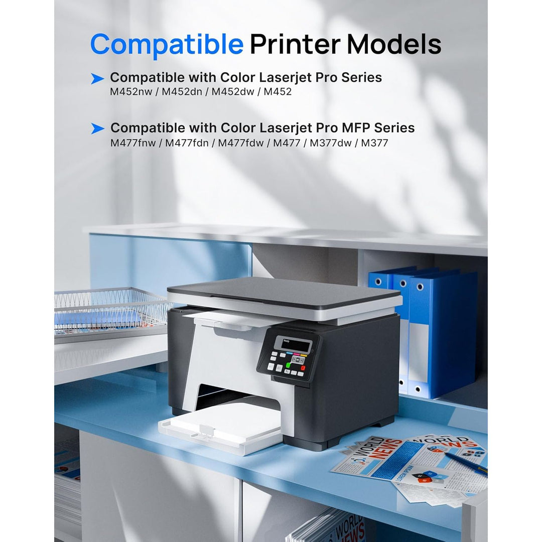 410A CF410A Toner Cartridge Replacement GPC Image for HP CF411A CF412A CF413A to use with Color Laserjet Pro MFP M477fdw M477fdn M477fnw Pro M452dn M452nw M452dw Printer Toner (4 Pack) - Just Closeouts Canada Inc.X004E4YVH7
