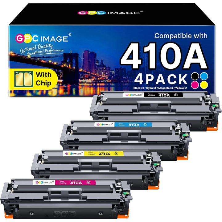 410A CF410A Toner Cartridge Replacement GPC Image for HP CF411A CF412A CF413A to use with Color Laserjet Pro MFP M477fdw M477fdn M477fnw Pro M452dn M452nw M452dw Printer Toner (4 Pack) - Just Closeouts Canada Inc.X004E4YVH7