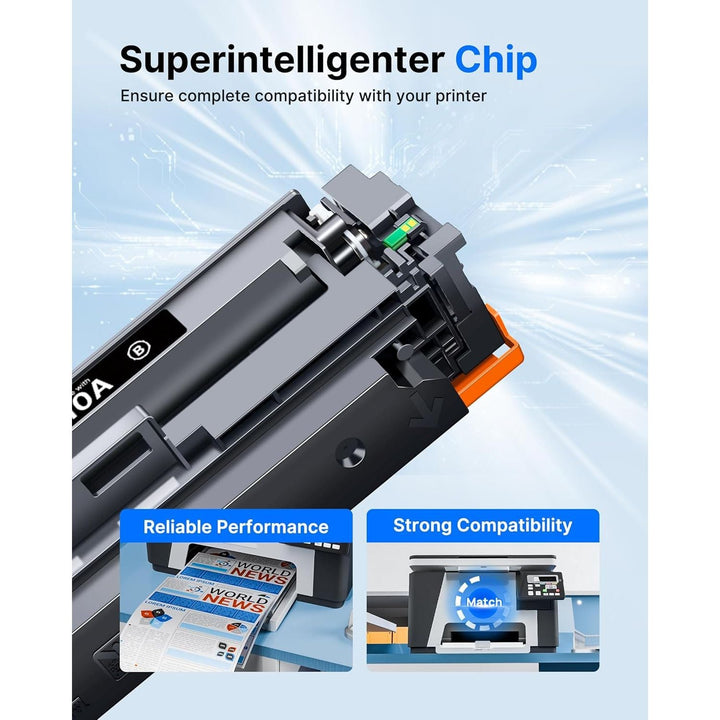 410A CF410A Toner Cartridge Replacement GPC Image for HP CF411A CF412A CF413A to use with Color Laserjet Pro MFP M477fdw M477fdn M477fnw Pro M452dn M452nw M452dw Printer Toner (4 Pack) - Just Closeouts Canada Inc.X004E4YVH7