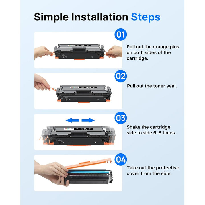 410A CF410A Toner Cartridge Replacement GPC Image for HP CF411A CF412A CF413A to use with Color Laserjet Pro MFP M477fdw M477fdn M477fnw Pro M452dn M452nw M452dw Printer Toner (4 Pack) - Just Closeouts Canada Inc.X004E4YVH7