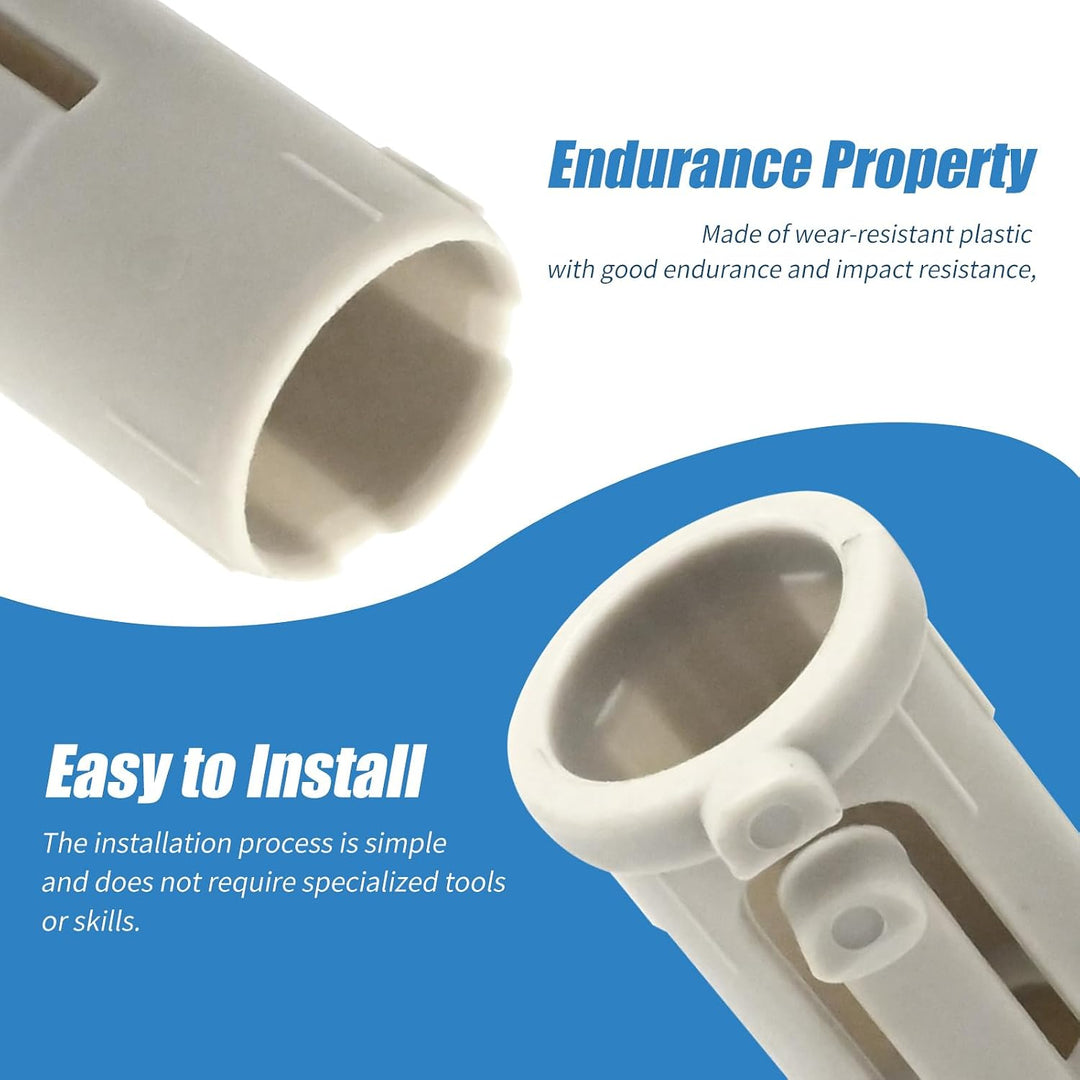 Moulded plastic sleeve fitting detail