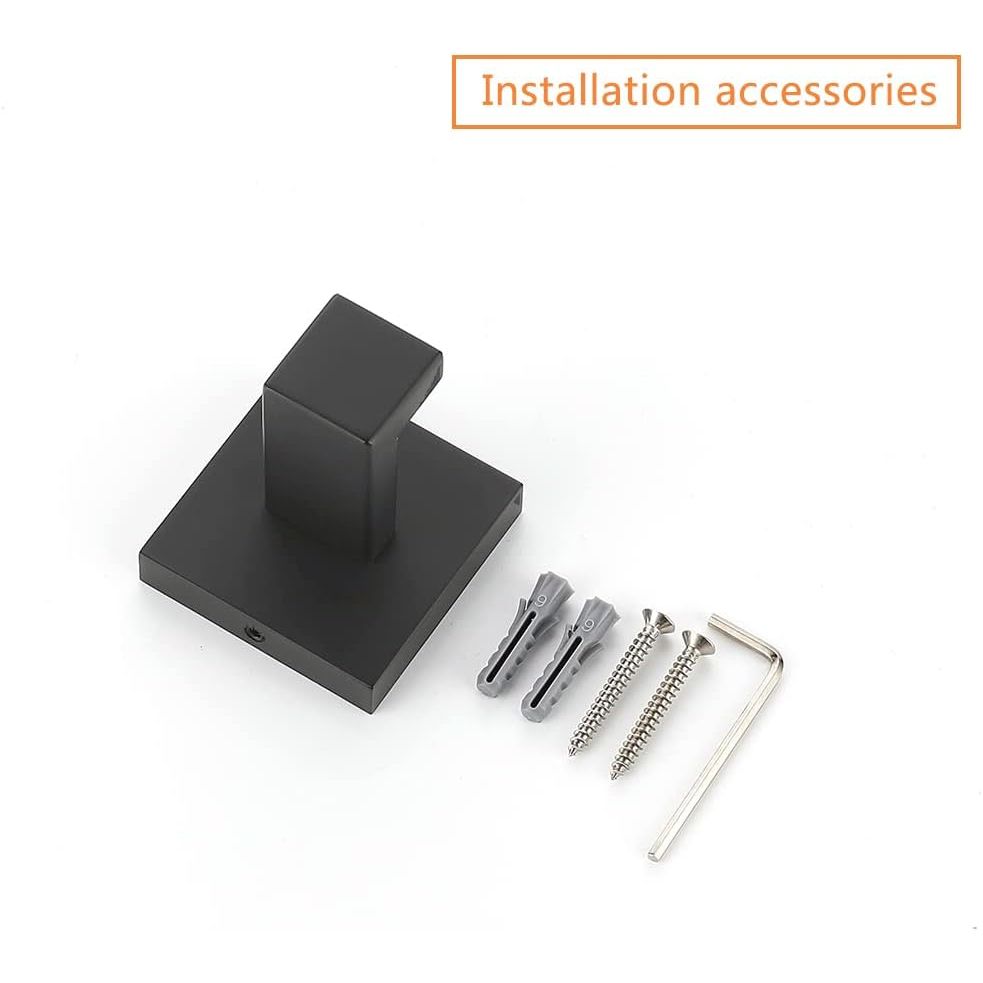 Wall Hooks Towel Hooks Towel Holder Robe Hook Bathroom Hooks Black Heavy Duty Door Hanger Stainless Steel Matt Black 4 Pack 2.1 Inch