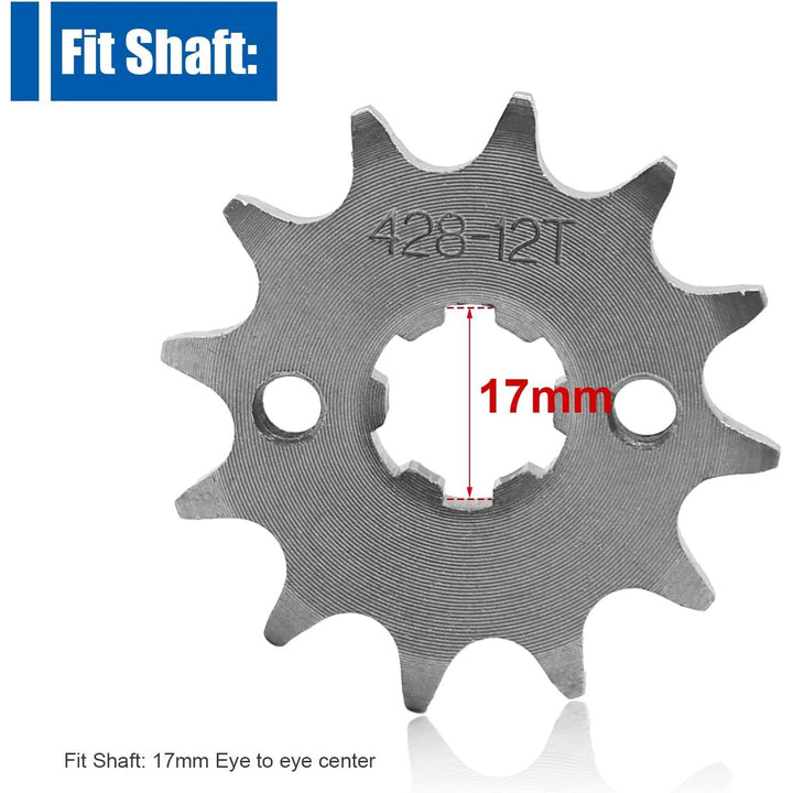 428 Chain Front Sprocket – 12T, 17 mm with Mounting Hardware - Just Closeouts Canada Inc.