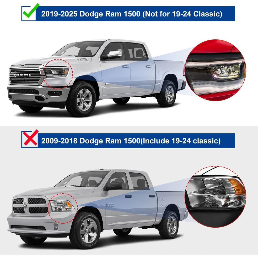 4.3 Inches Oval Tube Bar Running Boards Compatible with 2019 - 2025 Dodge Ram 1500 Crew Cab New Body Style(Excl. Ram 2500 3500). Running Boards and Carbon Steel Side Steps Nerf Bars. - Just Closeouts Canada Inc.
