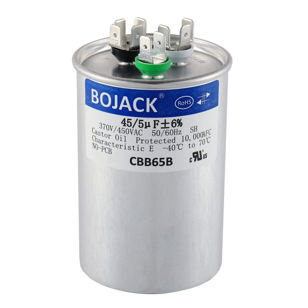 45+5 uF 45/5 MFD ±6% 370V/440VAC CBB65 Dual Run Circular Start Capacitor for AC Motor Run or Fan Start or Condenser Straight - Just Closeouts Canada Inc.