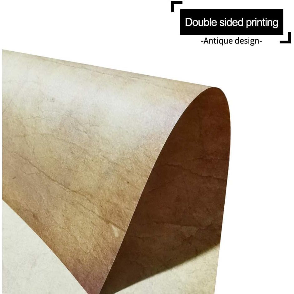 48 Pack Antique Vintage Stationary Paper, 8.5"x 11" Parchment Paper for Writing and Printing, Double Sided Antique Old Aged Scrapbook for Journal, Calligraphy, Invitations and Certifications - Just Closeouts Canada Inc.